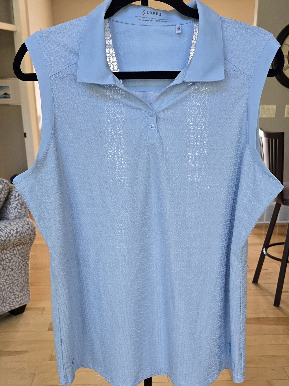 Lopez Light Blue Performance Polo Top